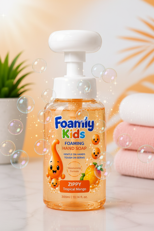 Zippy Tropical Mango Foaming Hand Soap with fun bubbles and sparkles